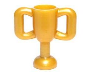 LEGO City Pearl Gold Trophy Cup Minifigure Accessory - Image 1