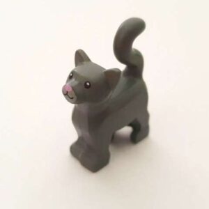 LEGO Minifigure Accessory Dark Bluish Gray Cat, Standing - Image 1