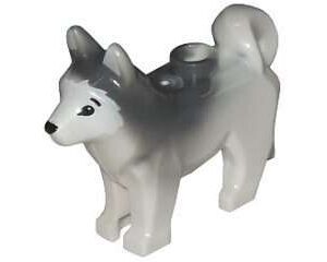 LEGO Minifigure Accessory White Dog, Husky (No printed Eyes/Nose) - Image 1