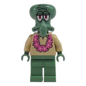 LEGO Spongebob Squarepants Squidward Minifigure - w/ Pink Lei - Image 1