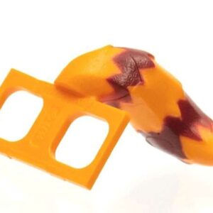 LEGO Minifigure Orange Costume Tail Fluffy with Dark Red Stripes Pattern - Image 1