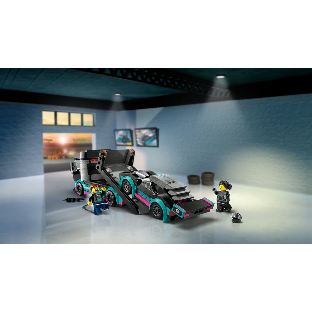 LEGO City Race Car and Car Carrier Truck Building Toy 60406 - Image 4