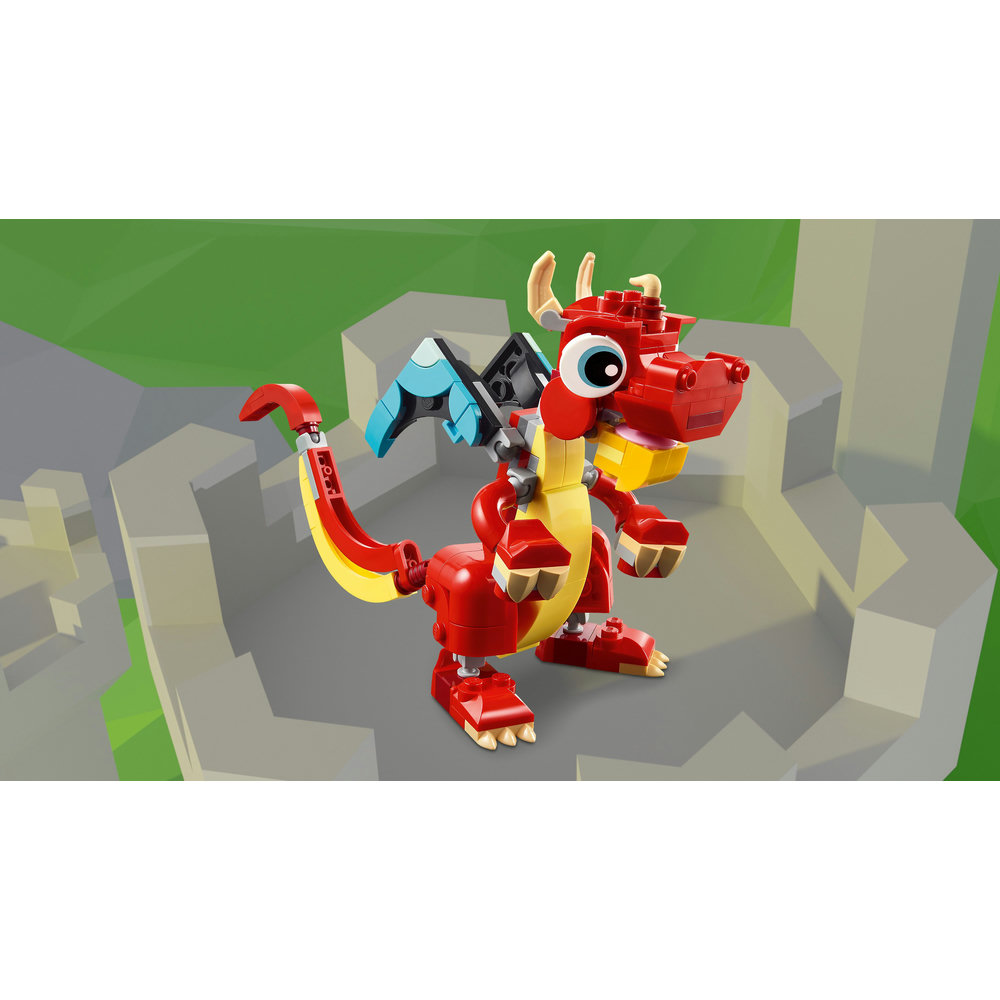 LEGO Creator Red Dragon 3in1 Animal Toy Set 31145 - Image 5