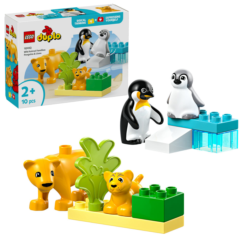 LEGO DUPLO Town Wild Animal Families: Penguins & Lions Imagination Toy 10442 - Image 1