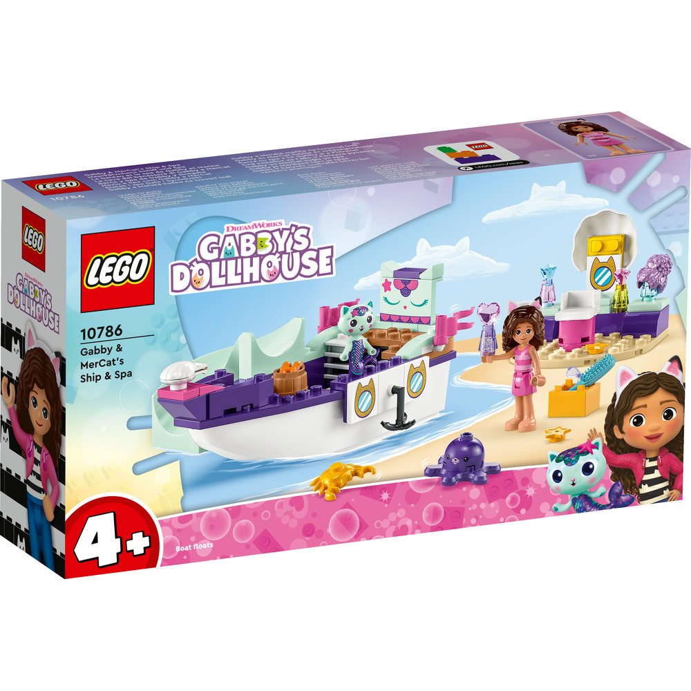 LEGO Gabby's Dollhouse - Gabby & MerCat’s Ship & Spa 10786 Building Toy Set (88 Pieces) - Image 1