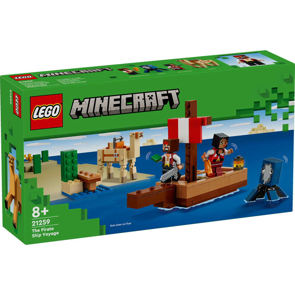 LEGO Minecraft The Pirate Ship Voyage Boat Playset 21259 - Image 1