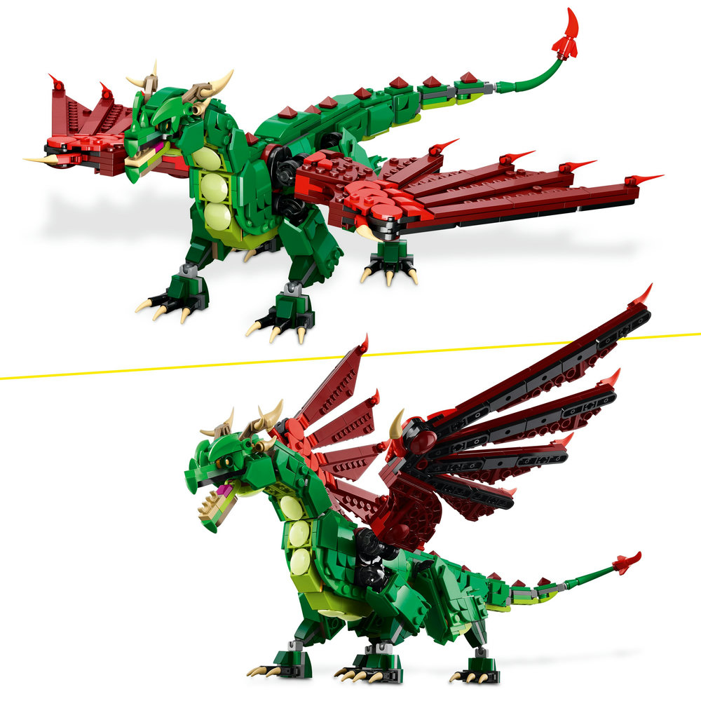 LEGO Creator 3in1 Medieval Dragon Creature Toy Playset 31161 - Image 10