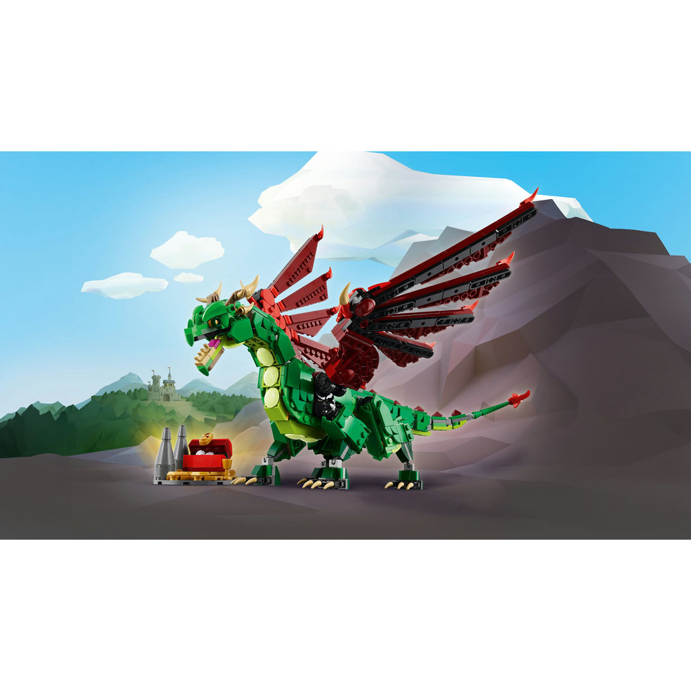 LEGO Creator 3in1 Medieval Dragon Creature Toy Playset 31161 - Image 3