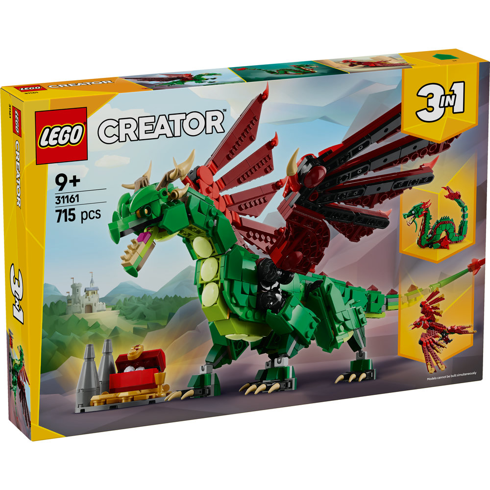 LEGO Creator 3in1 Medieval Dragon Creature Toy Playset 31161 - Image 8