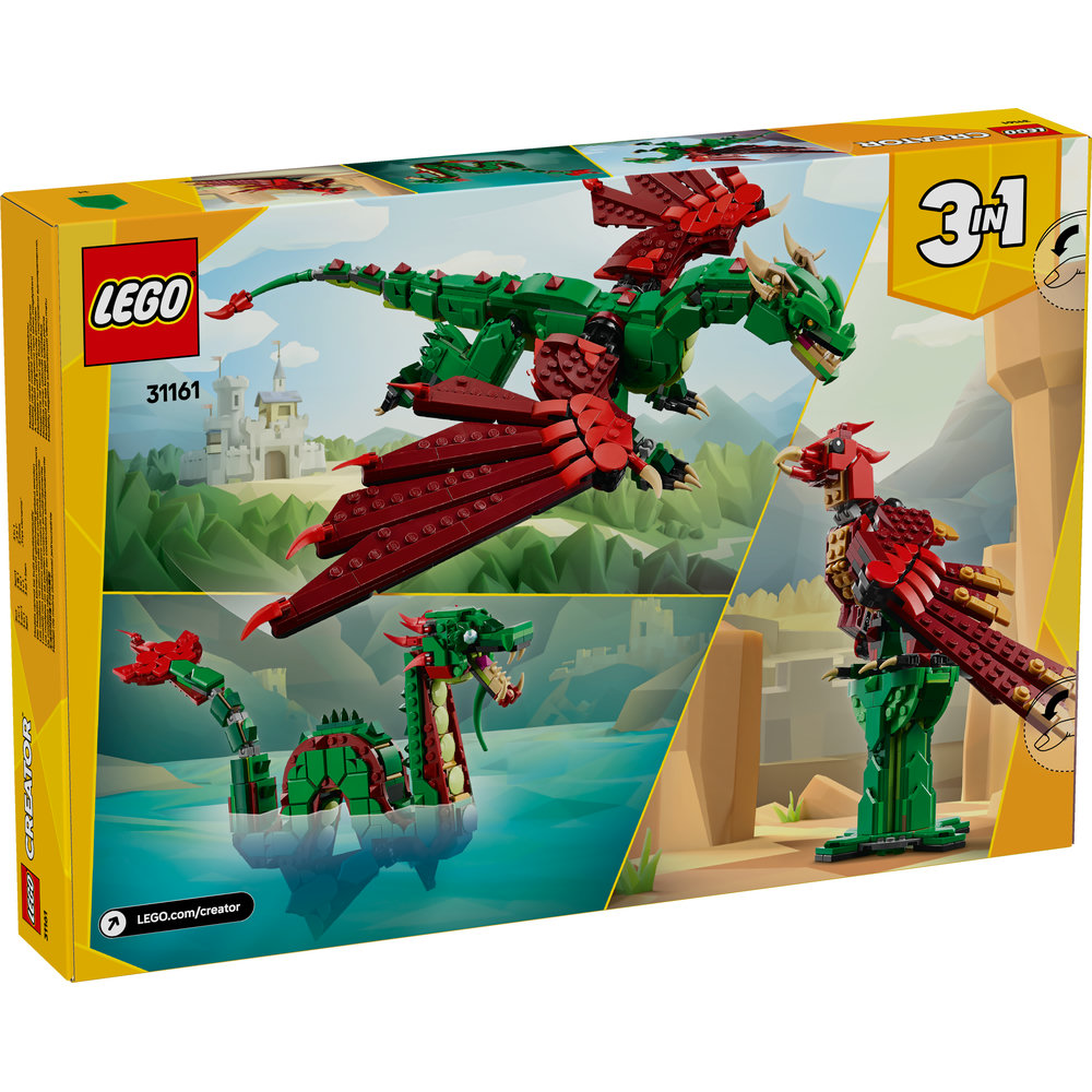 LEGO Creator 3in1 Medieval Dragon Creature Toy Playset 31161 - Image 9