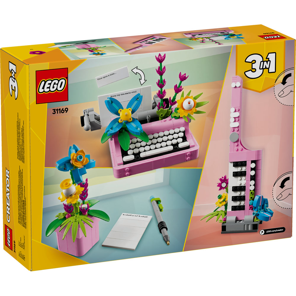 LEGO Creator 3in1 Typewriter with Flowers Toy Playset 31169 - Image 9