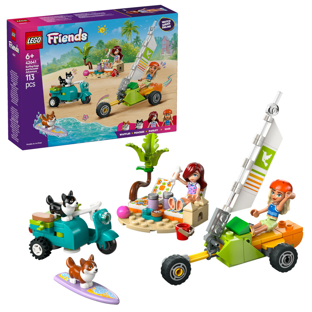 LEGO Friends Surfing Dogs and Scooter Adventure Building Toy 42641 - Image 1