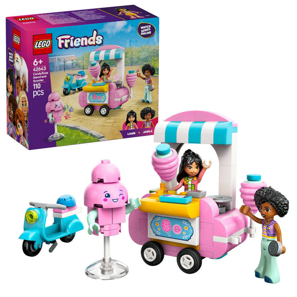 LEGO Friends Candyfloss Stand and Scooter Toy Pretend-Play Set 42643 - Image 1