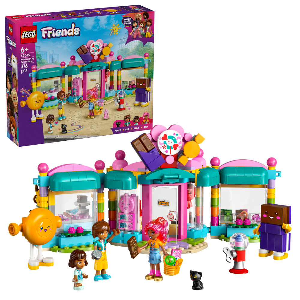 LEGO Friends Heartlake City Sweet Shop Pretend-Play Set, Role-Play Toy 42649 - Image 1
