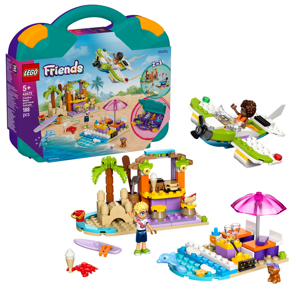 LEGO Friends Creative Beach and Travel Suitcase Buildable Toy Set 42672 - Image 1