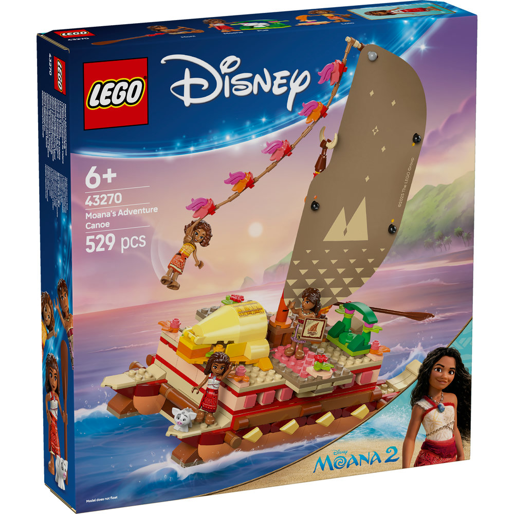 LEGO Disney Moana’s Adventure Canoe Fantasy Toy Model Kit 43270 - Image 8