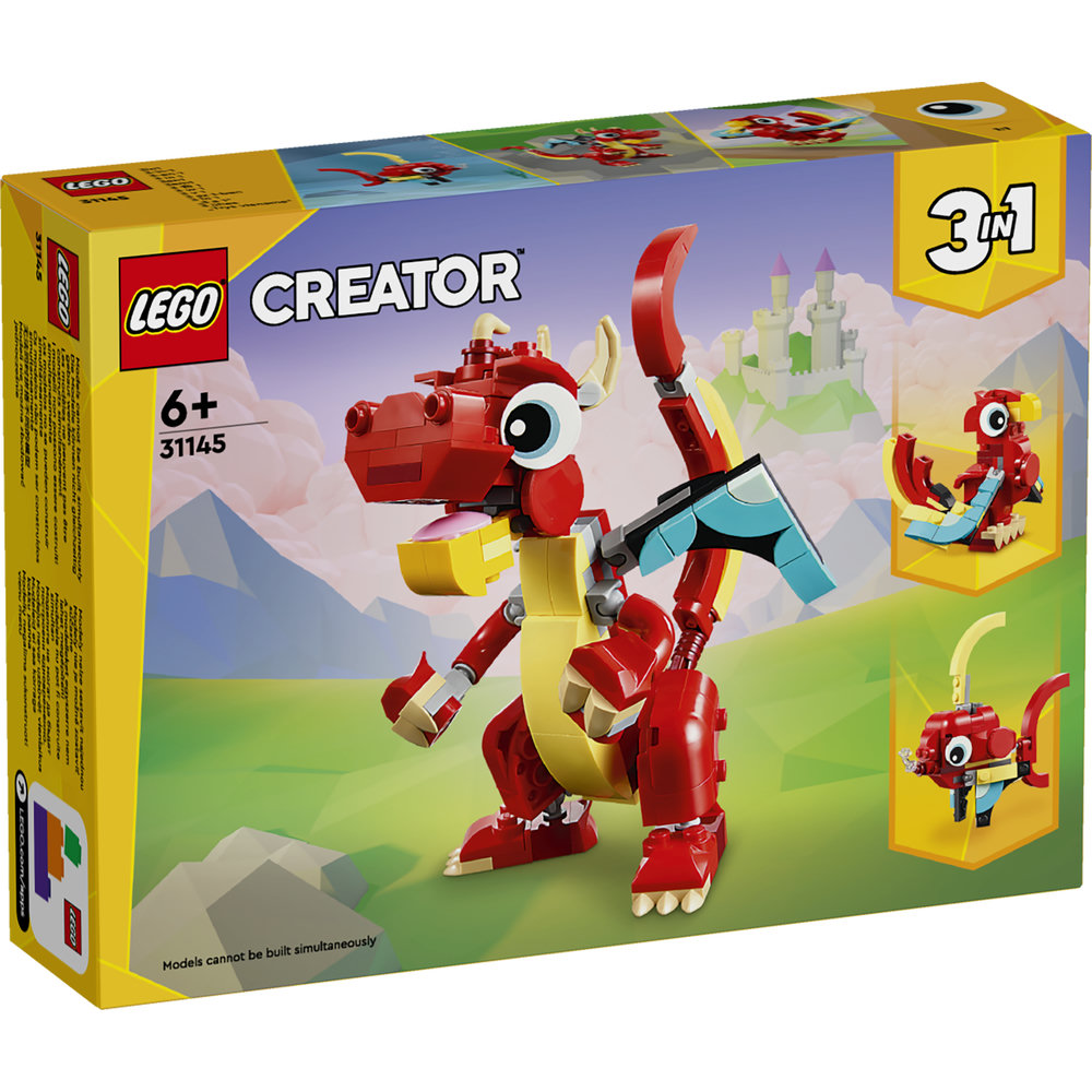 LEGO Creator Red Dragon 3in1 Animal Toy Set 31145 - Image 8