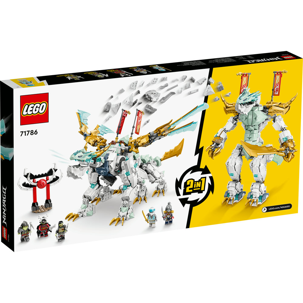 LEGO NINJAGO Zane’s Ice Dragon Creature 71786 Building Toy Set (973 Pieces) - Image 7