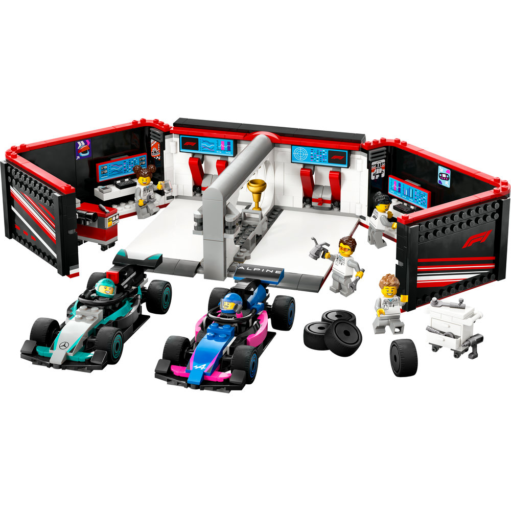 LEGO City F1 Garage & Mercedes-AMG & Alpine Cars Toy Playset 60444 - Image 2