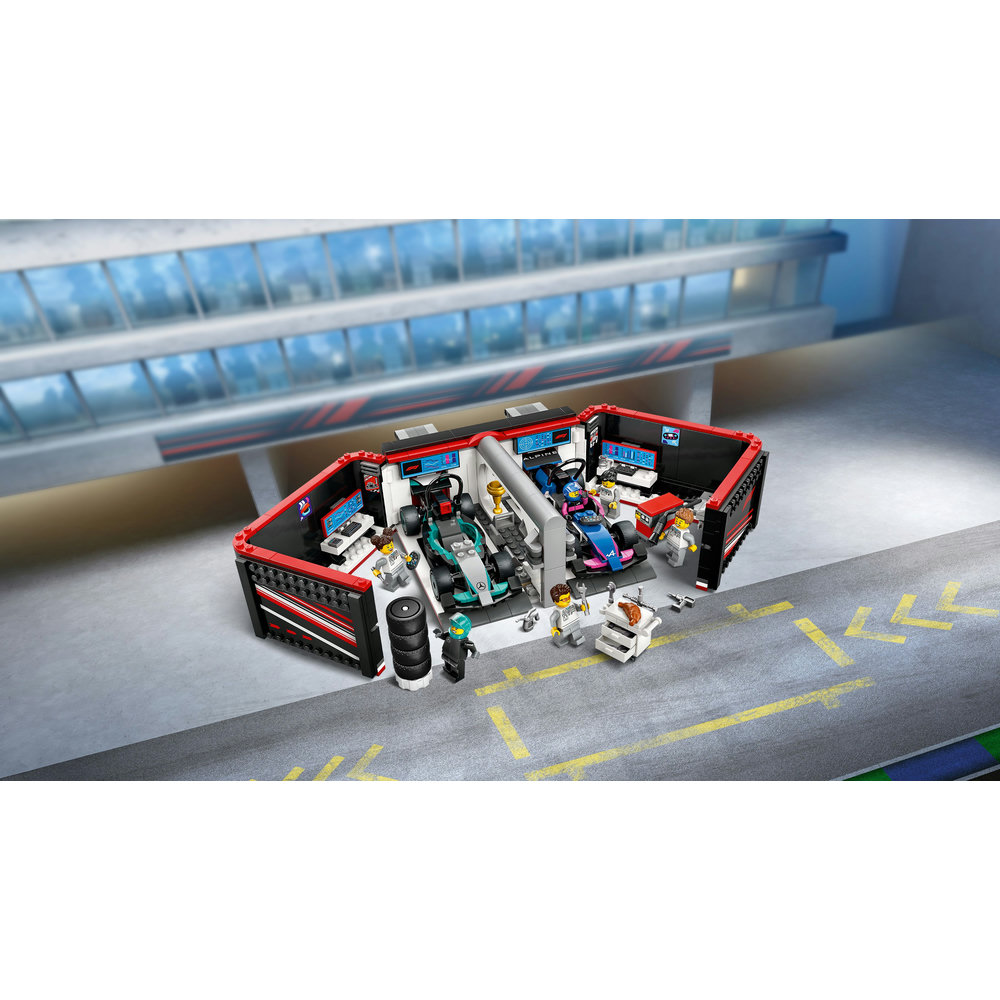 LEGO City F1 Garage & Mercedes-AMG & Alpine Cars Toy Playset 60444 - Image 4