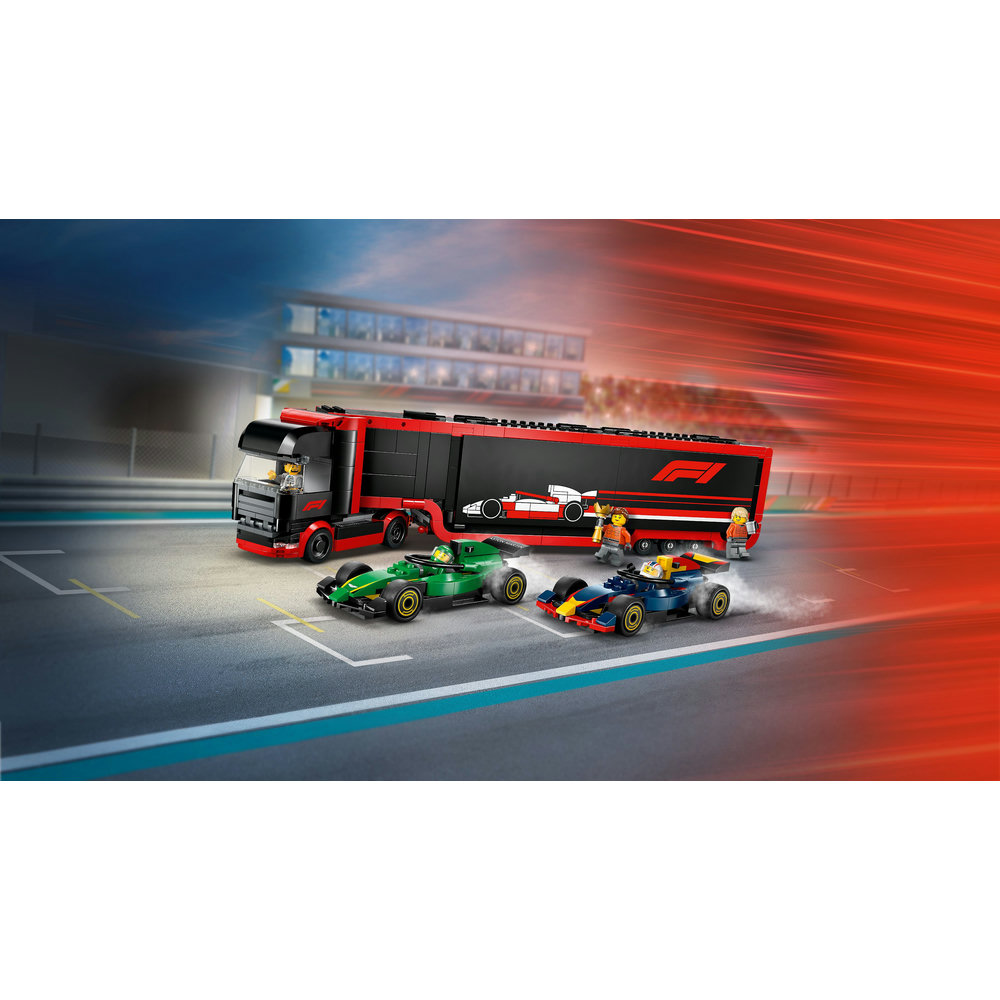 LEGO City F1 Truck with RB20 & AMR24 F1 Cars Toy Racing Transporter Set 60445 - Image 3