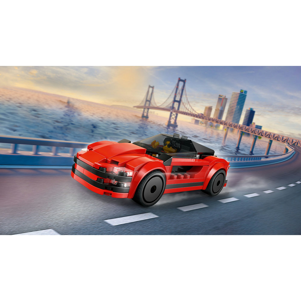 LEGO City Red Sports Car Supercar Toy Vehicle Set 60448 - Image 3