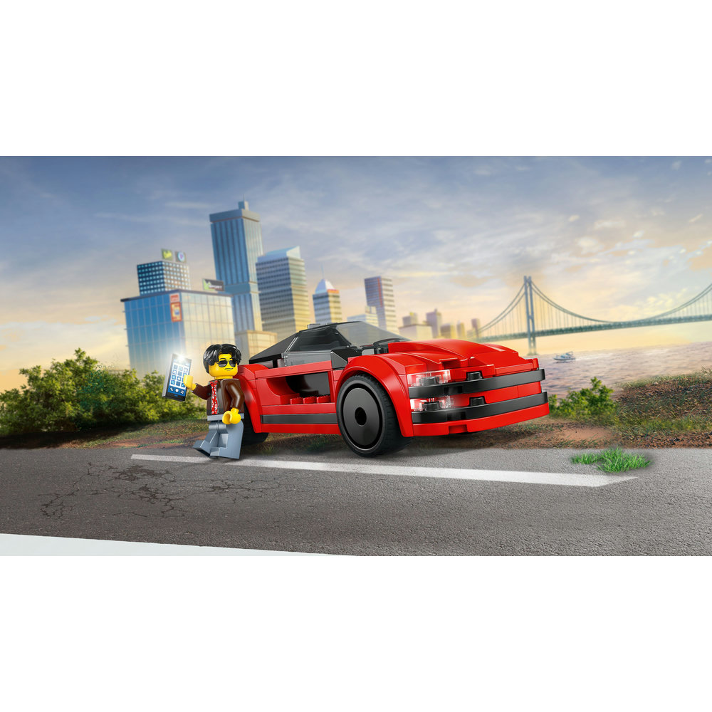 LEGO City Red Sports Car Supercar Toy Vehicle Set 60448 - Image 4