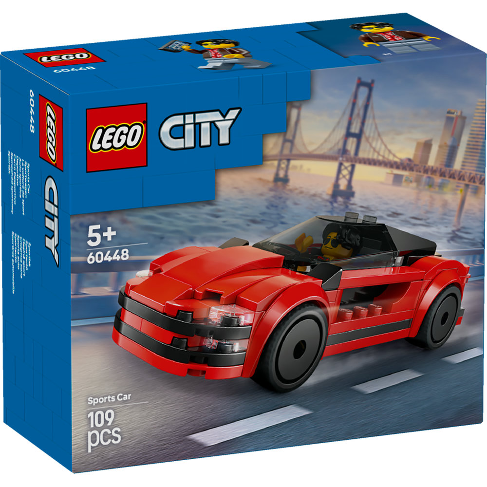 LEGO City Red Sports Car Supercar Toy Vehicle Set 60448 - Image 8