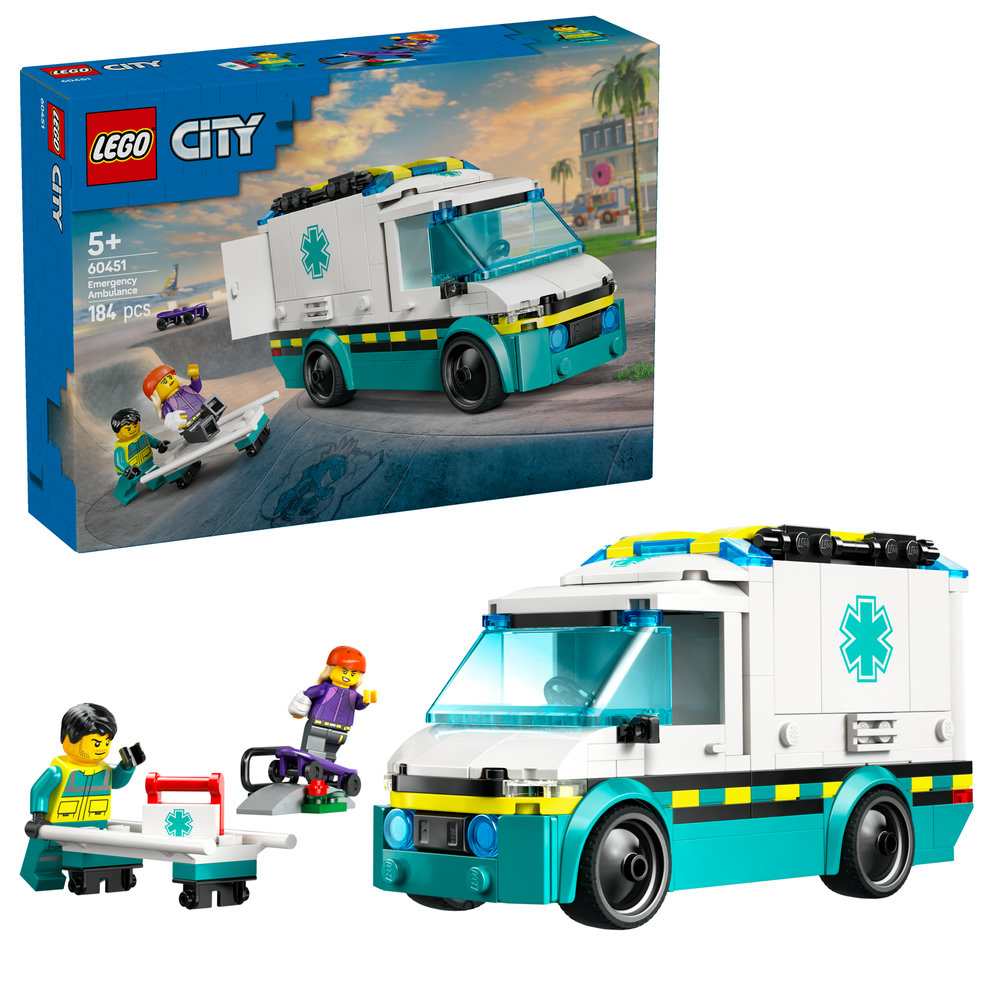 LEGO City Emergency Ambulance Toy Truck Building Set 60451 - Image 1