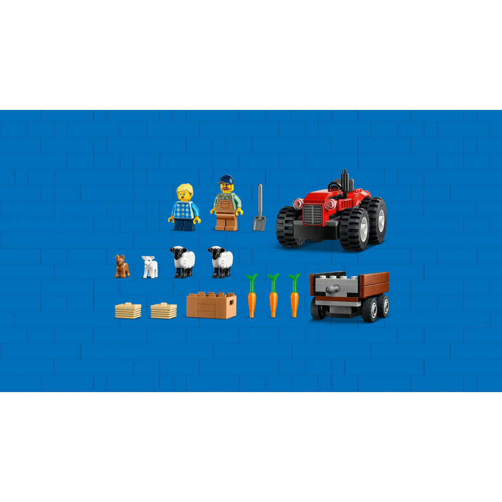 LEGO City Red Farm Tractor with Trailer & Sheep Toy, Playset for Kids 60461 - Image 4