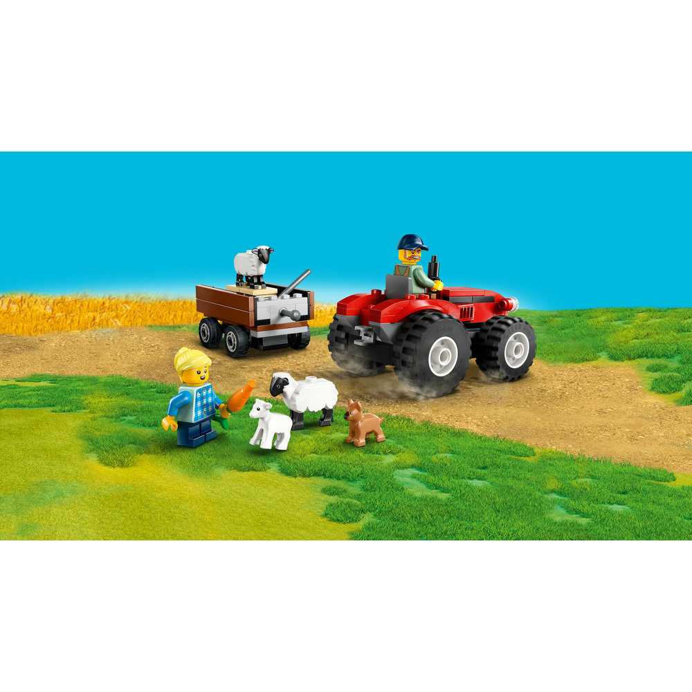 LEGO City Red Farm Tractor with Trailer & Sheep Toy, Playset for Kids 60461 - Image 5