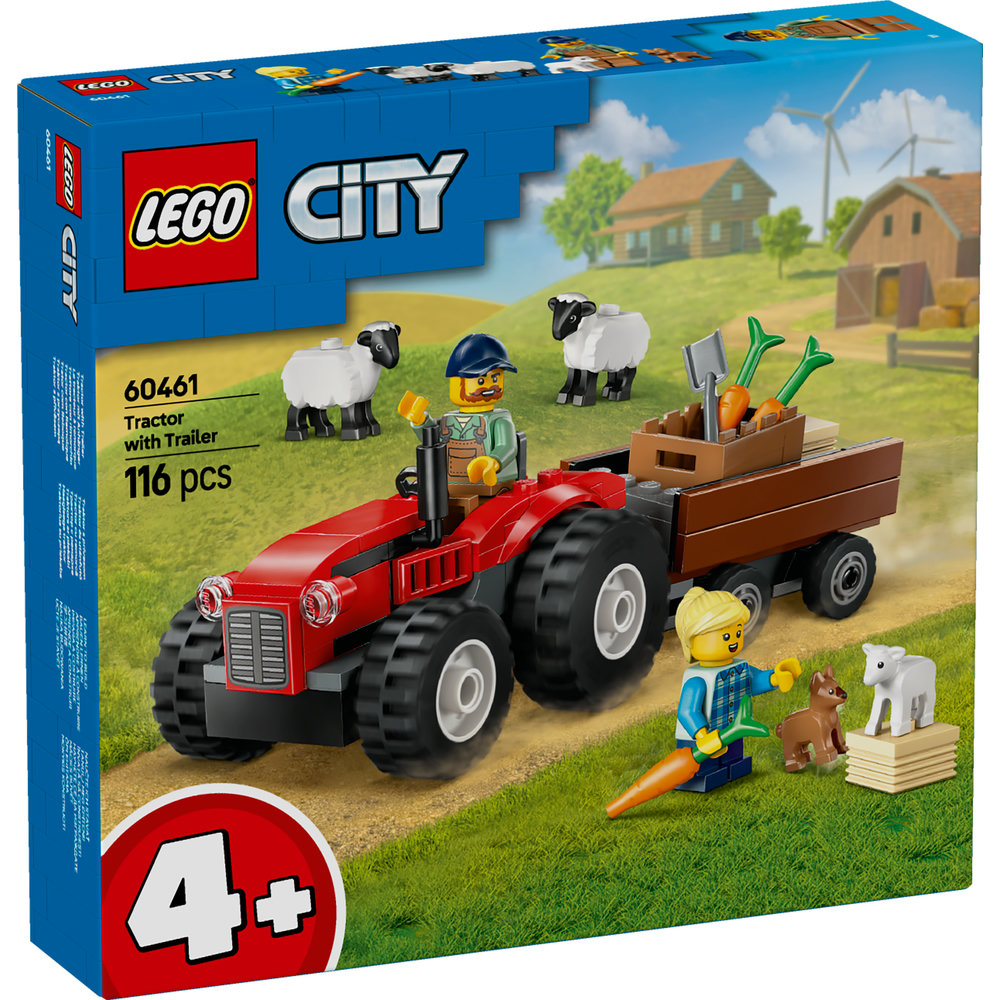 LEGO City Red Farm Tractor with Trailer & Sheep Toy, Playset for Kids 60461 - Image 8