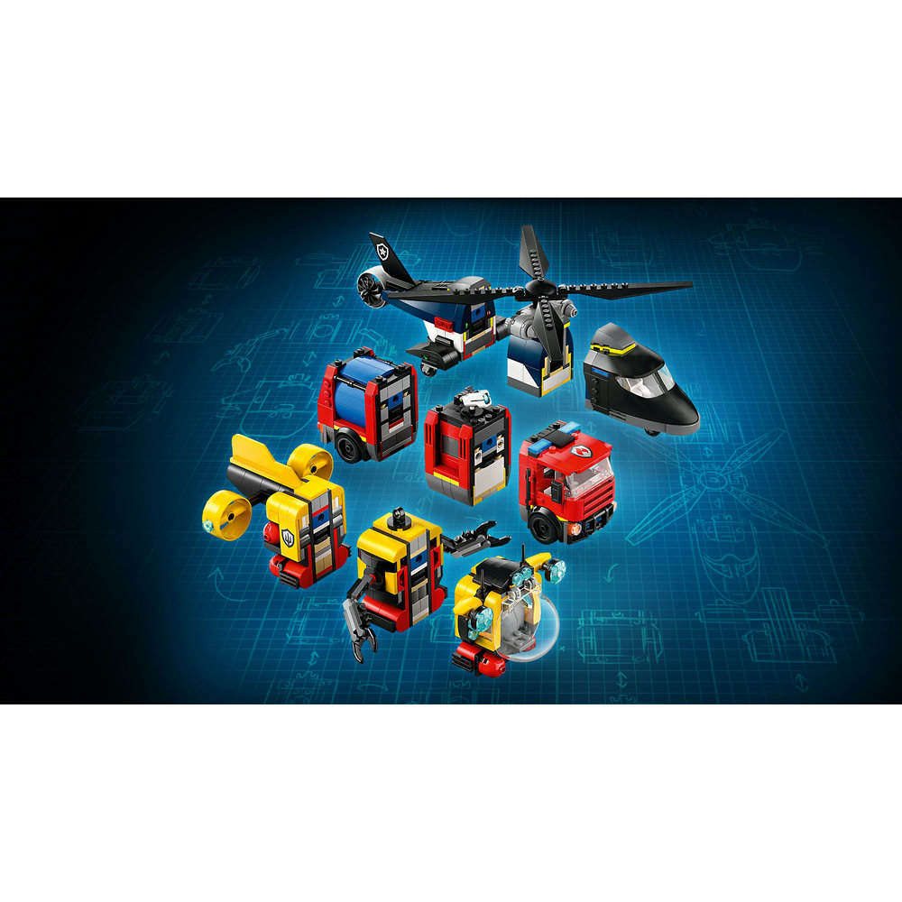 LEGO City Helicopter, Fire Engine & Submarine Remix Toy Building Set 60462 - Image 4