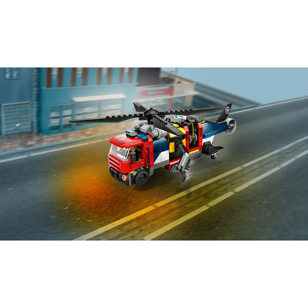 LEGO City Helicopter, Fire Engine & Submarine Remix Toy Building Set 60462 - Image 5