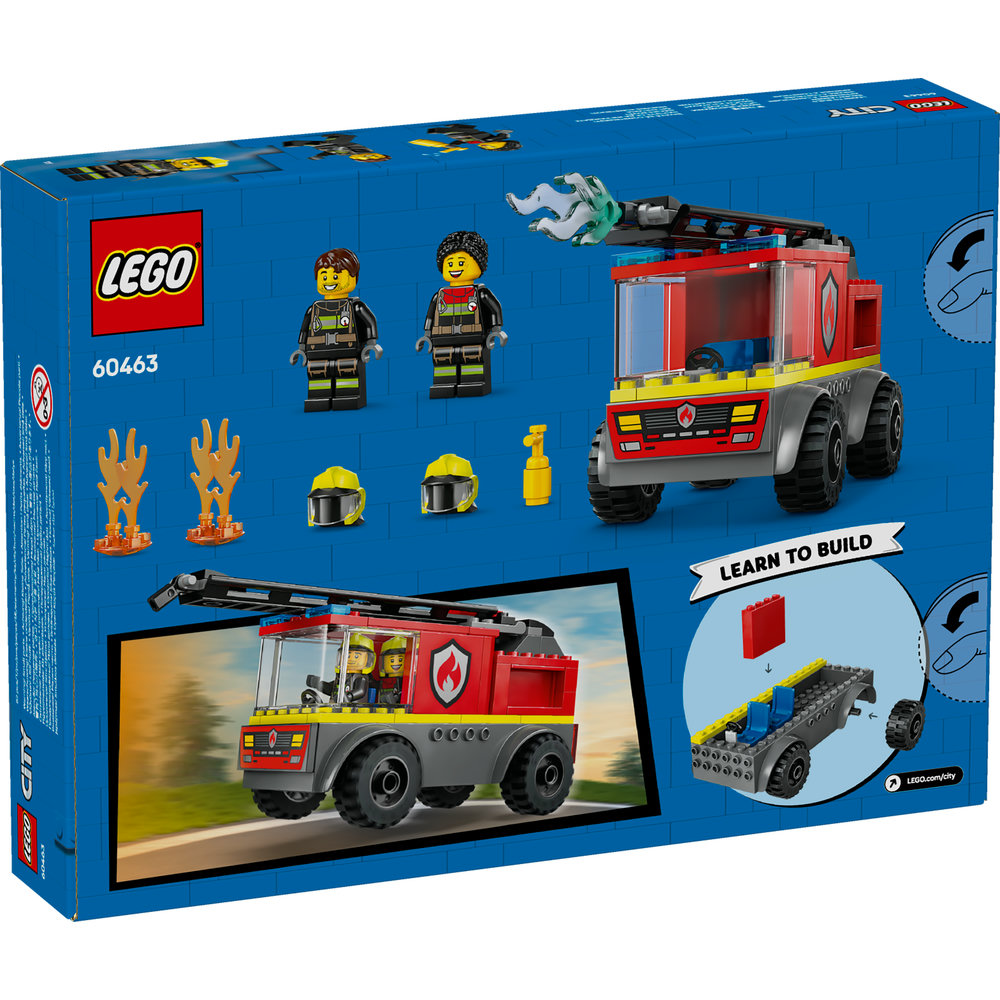 LEGO City Fire Engine with Ladder, Firefighter Toy Vehicle Gift for Kids 60463 - Image 9