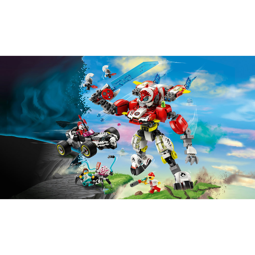 LEGO DREAMZzz Cooper’s Tiger Mech & Zero’s Hot Rod Car Toy 71497 - Image 3