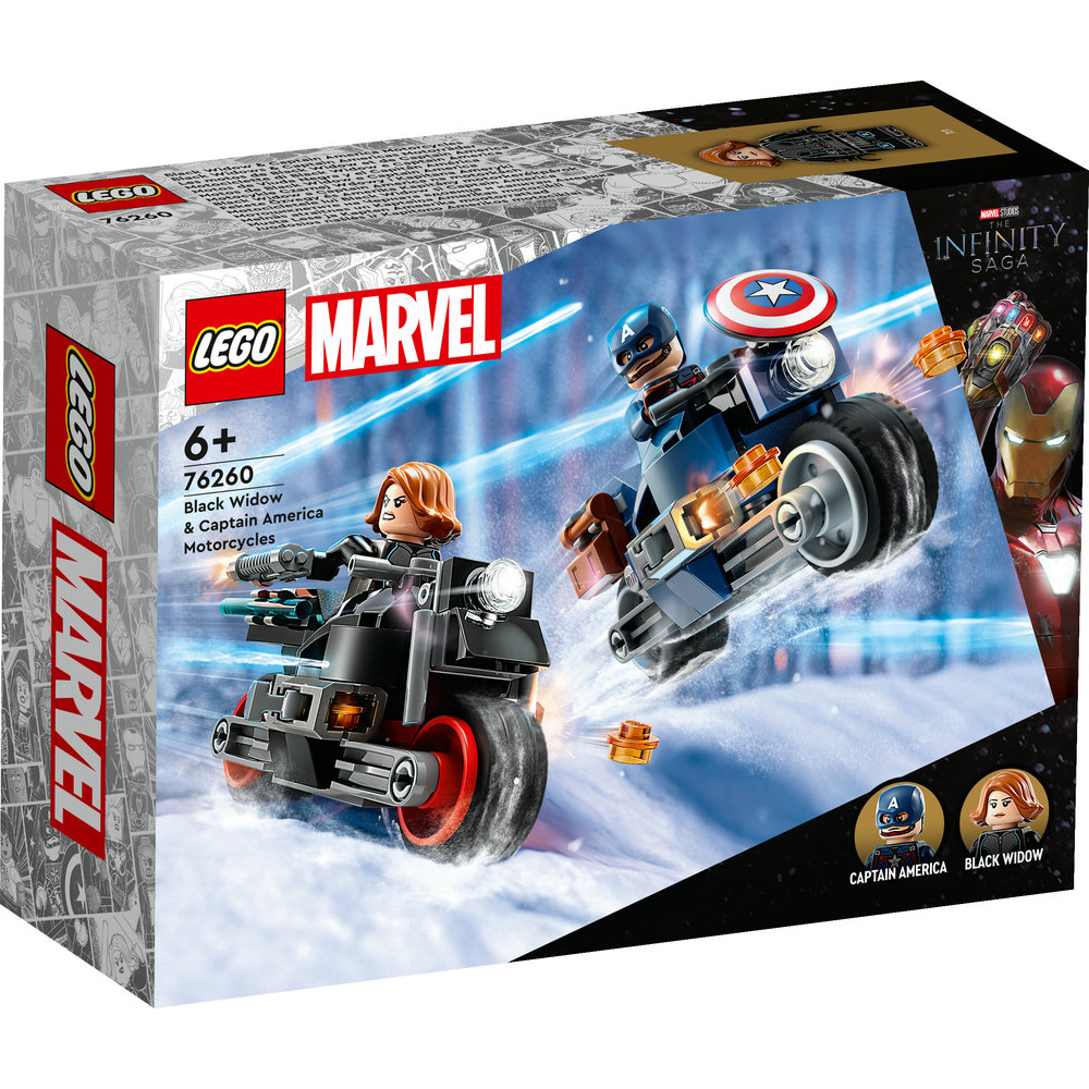 LEGO Marvel Black Widow & Captain America Motorcycles 76260 (130 Pieces) - Image 6