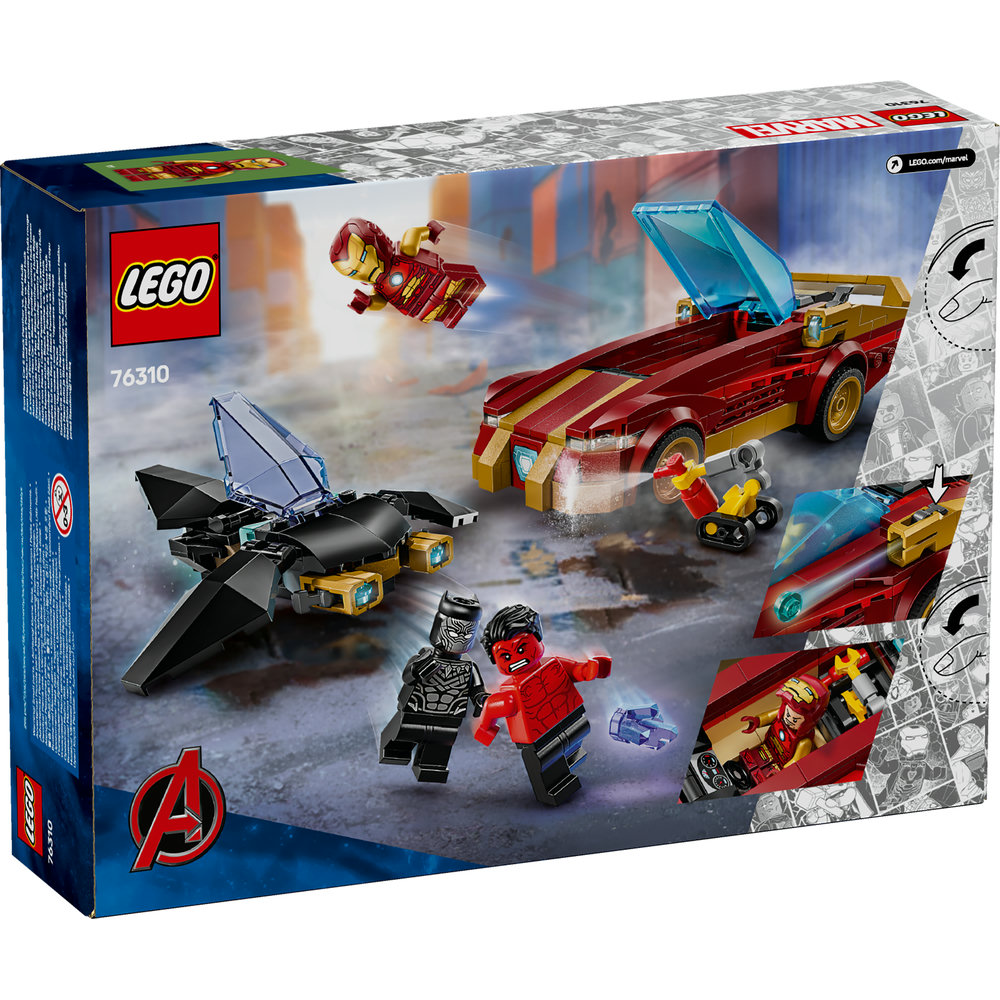 LEGO Marvel Iron Man Car & Black Panther vs. Red Hulk Buildable Playset 76310 - Image 9