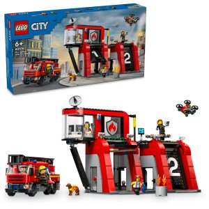 LEGO City Fire Station with Fire Engine Playset 60414 - Image 1