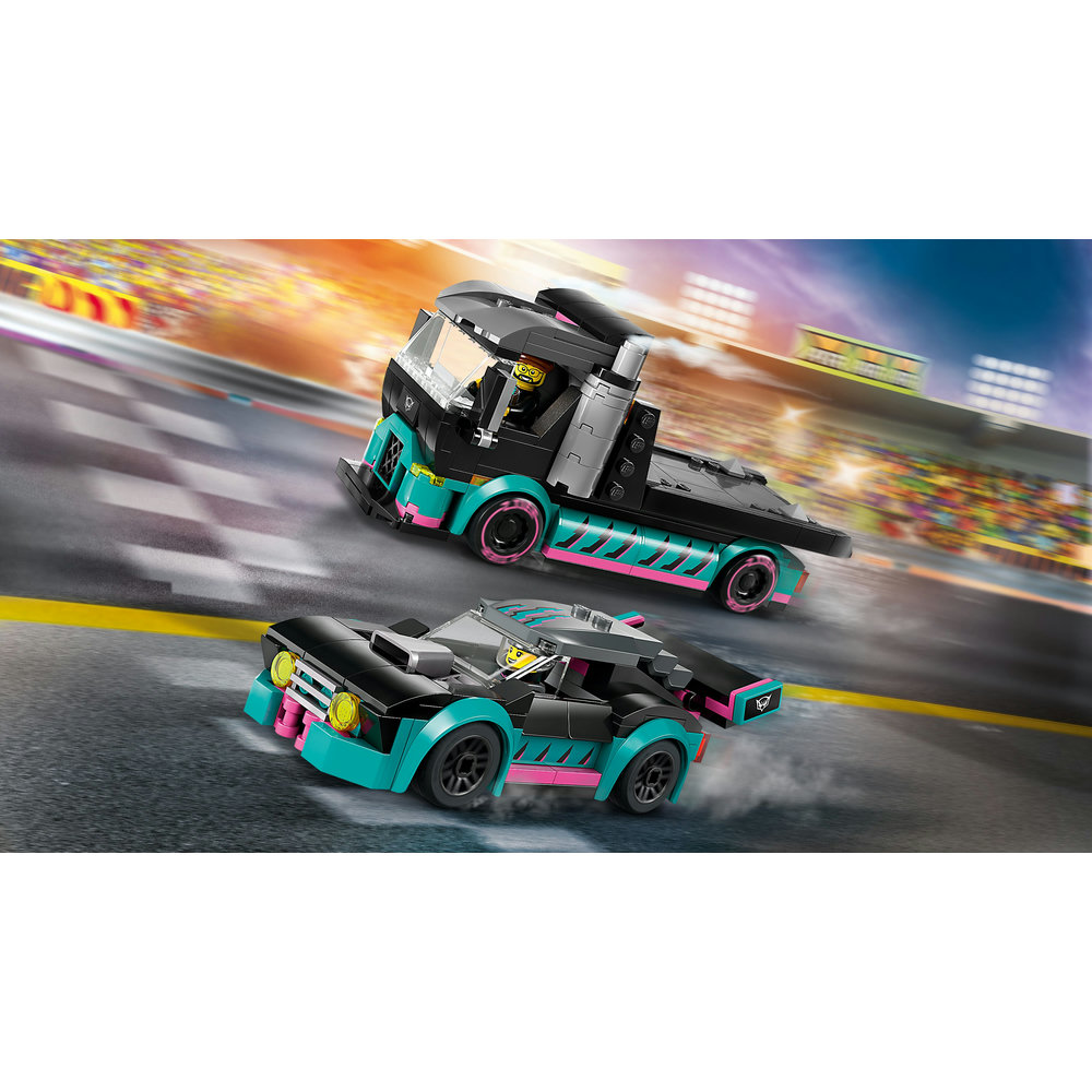 LEGO City Race Car and Car Carrier Truck Building Toy 60406 - Image 3