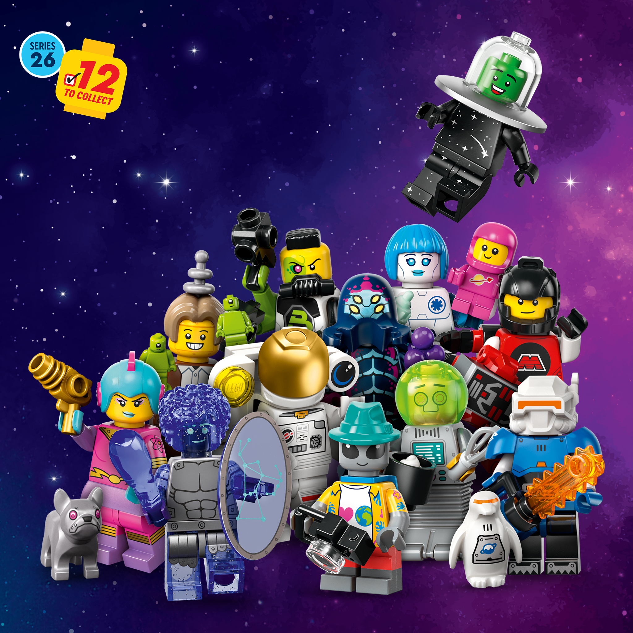 LEGO Minifigures Space Series 26 71046 - Complete Collection of 12 Different LEGO Minifigures Guaranteed – Supplied in Grip Seal Bags Without Boxes - Image 1