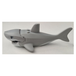 LEGO Animal City Light Blueish Grey Large Shark with White Mouth and Stomach Minifigure - Image 1