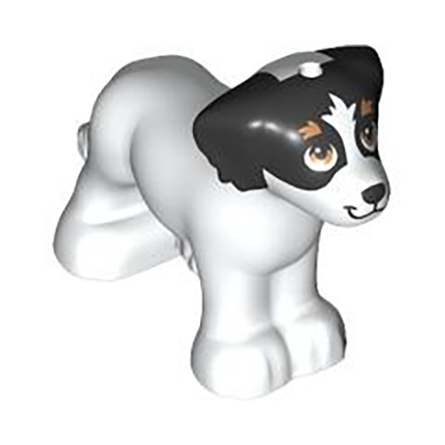 LEGO Animal Friends White Shaggy Fur Dog with Black Ears and Nose (Daisy) Minifigure - Image 1