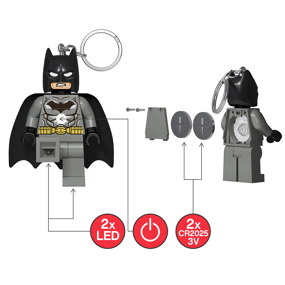 LEGO DC Super Heroes Batman LEGO Minifigure Key Light Keyring Grey Suit - Image 4