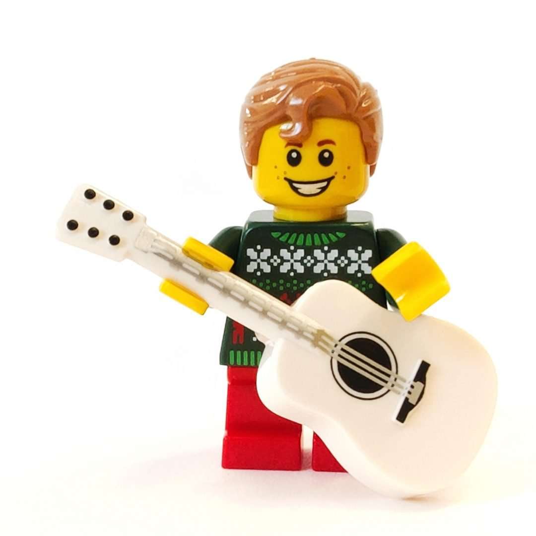 LEGO CITY Seasonal Festive Boy with Guitar Minifigure 2022 BAM - Image 1