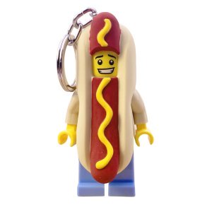 LEGO Hot Dog Suit Guy Classic LEGO Minifigure Key Light Keyring - Image 3