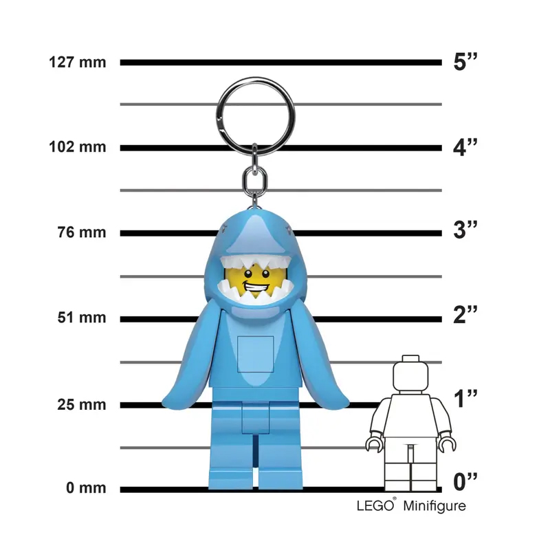 LEGO Shark Suit Guy Classic LEGO Minifigure Key Light Keyring - Image 2