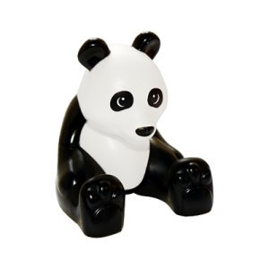 LEGO DUPLO Animal Black Adult Panda Bear Minifigure from 10975 - Image 1