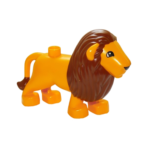 LEGO DUPLO Animal Bright Light Orange Adult Male Lion Minifigure from 10975 - Image 1