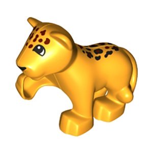 LEGO DUPLO Animal Bright Light Orange Baby Jaguar Cub Minifigure from 10973 - Image 1